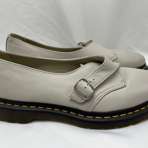Men's Dr Martens Agnes, Pale Gray, Smooth Leather Shoe, Size 10 - Picture 2 of 7